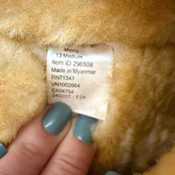 LL Bean Wicked Good Suede & Lamb Fur Men's Slippers Venetian Loafers size 13 - Picture 7 of 9